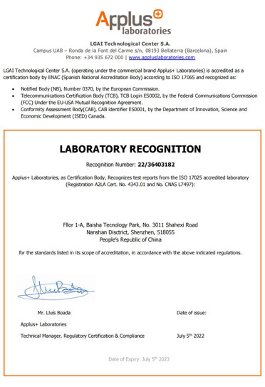 American A2LA certification